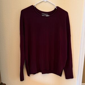 French Connection Deep Burgundy Knit Top size small.